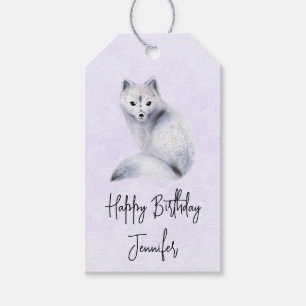 Niedlicher Nordic Fox mit floralen Markierungen Geschenkanhänger