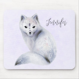Niedlicher Nordic Fox mit floralen Markierungen Mousepad