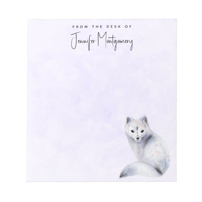 Niedlicher Nordic Fox mit floralen Markierungen Notizblock (Vorderseite)