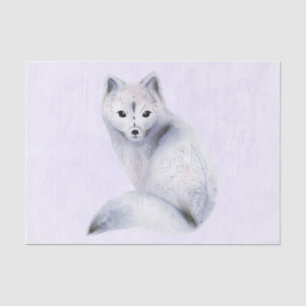 Niedlicher Nordic Fox mit floralen Markierungen Seidenpapier