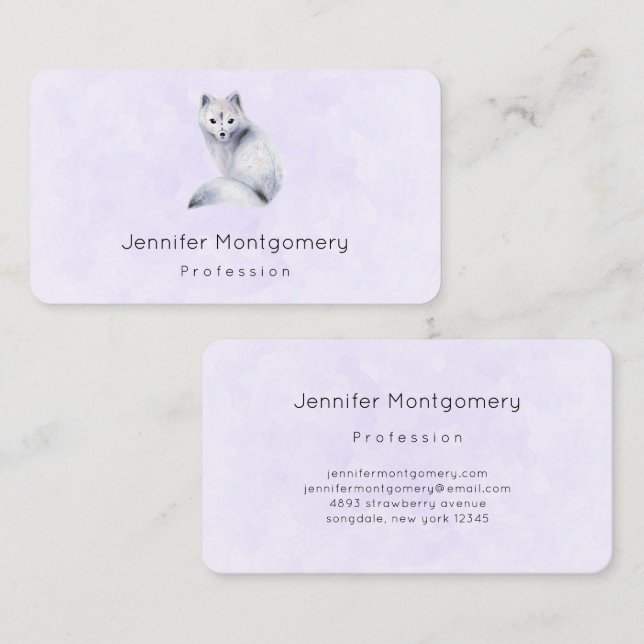 Niedlicher Nordic Fox mit floralen Markierungen Visitenkarte (Vorne/Hinten)