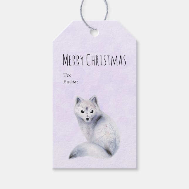 Niedlicher Nordic Fox mit floralen Markierungen We Geschenkanhänger (Vorderseite)