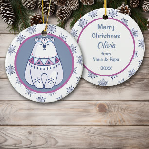 Niedlicher nordischer Stilpolsterbär Kinder Person Keramik Ornament