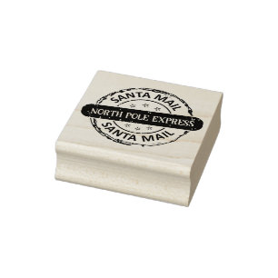Niedlicher Nordpol Express Santa Mail Gummistempel