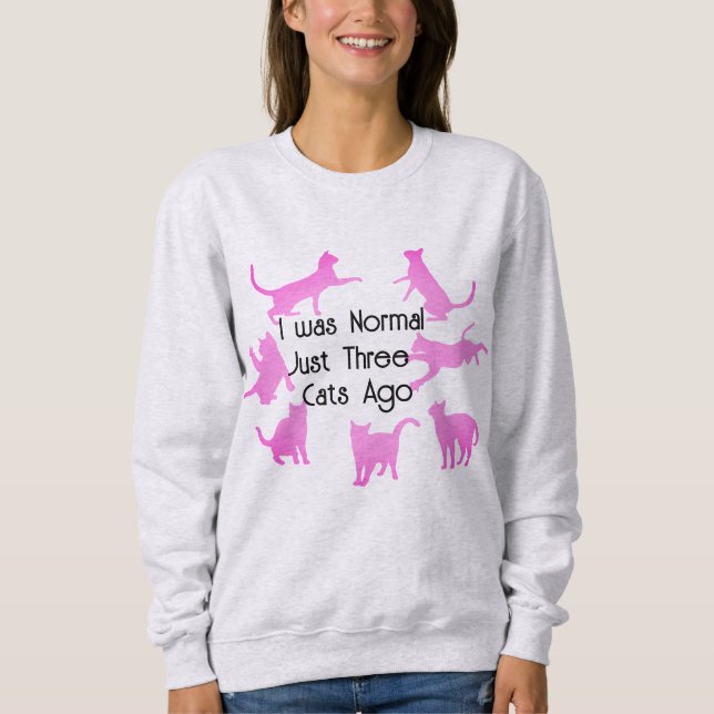 Niedlicher "Normal drei Katzen vor go" Funny Cat S Sweatshirt (Vorderseite)