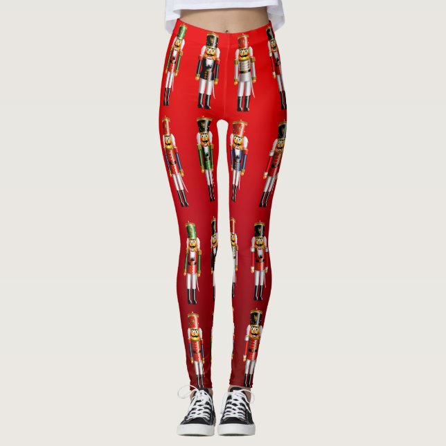 Niedlicher nussartiger Nussknacker-Armee-Cartoon Leggings (Vorderseite)