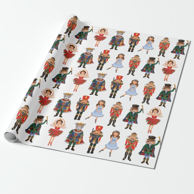 Niedlicher Nutcracker Winterurlaub Weihnachten Par Geschenkpapier (Ungerollt)