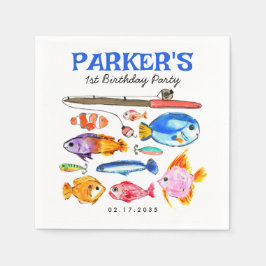 Niedlicher O-Fish-al-Reel Spaß Gone Fish Angeln Ge Serviette