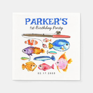Niedlicher O-Fish-al-Reel Spaß Gone Fish Angeln Ge Serviette