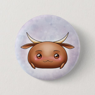 Niedlicher Ochseblob-Knopf Button