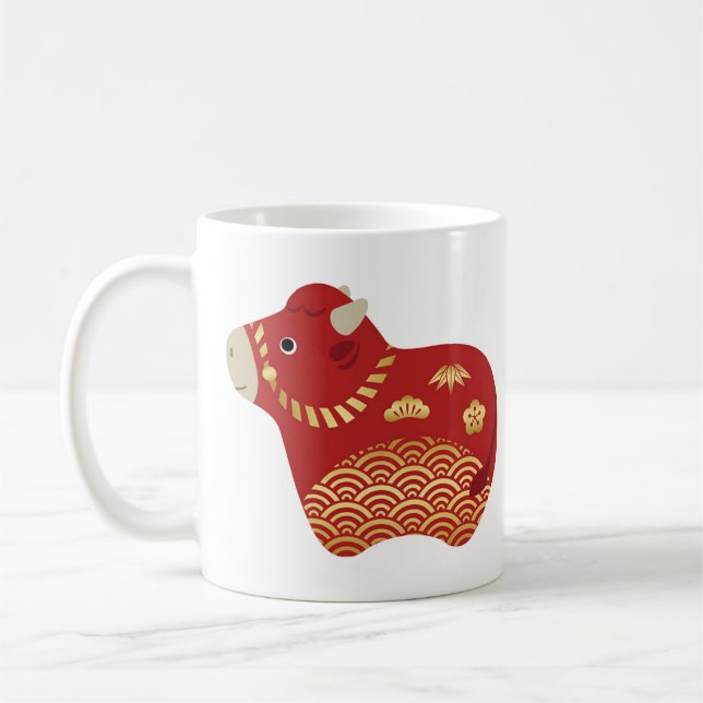 Niedlicher Ochsen, Chinesisches Neujahr des Ochsen Kaffeetasse (Links)
