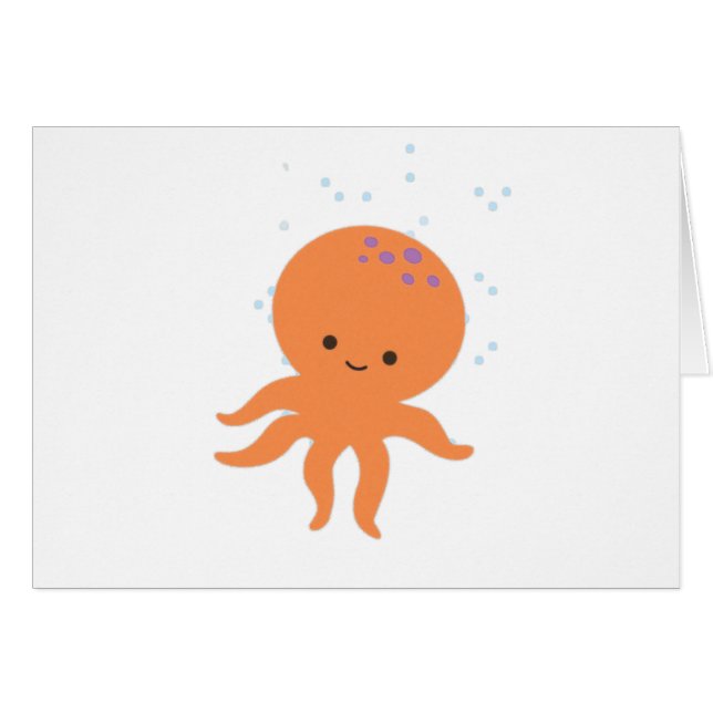 Niedlicher Octopus-Cartoon (Vorderseite (Horizontal))