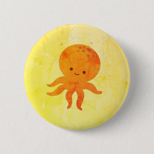 Niedlicher Octopus-Cartoon Button