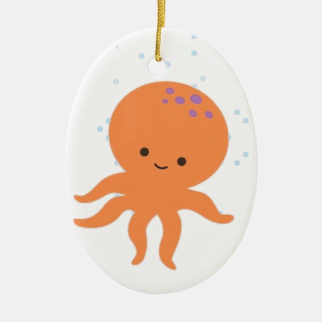 Niedlicher Octopus-Cartoon Keramikornament (Vorne)