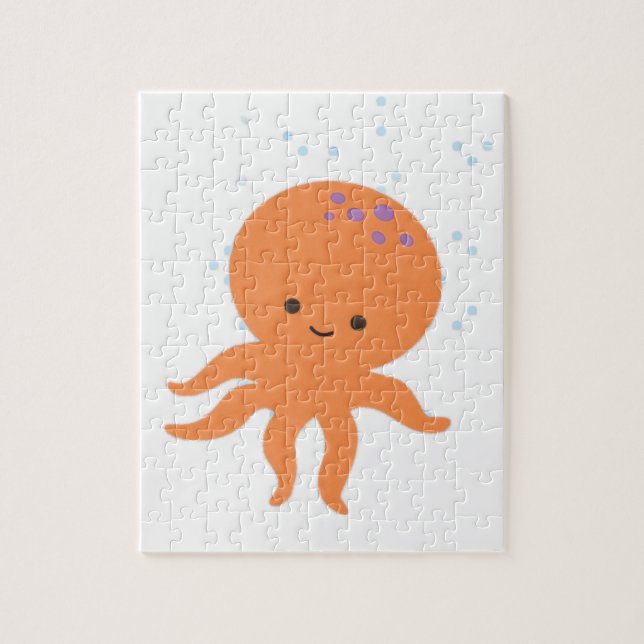 Niedlicher Octopus-Cartoon Puzzle (Vertikal)