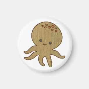 Niedlicher Octopus Cartoon Stickerei drucken Magnet