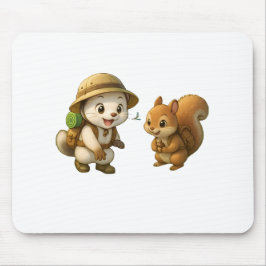 Niedlicher Okojo und Eichhörnchen – Okojo und Freu Mousepad