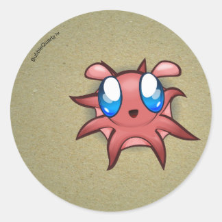 Niedlicher Oktopus auf den Meeresbodenaufklebern Runder Aufkleber