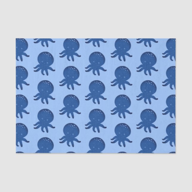 Niedlicher Oktopus Cartoon Alte Papierdrucke Seidenpapier (Vorderseite)