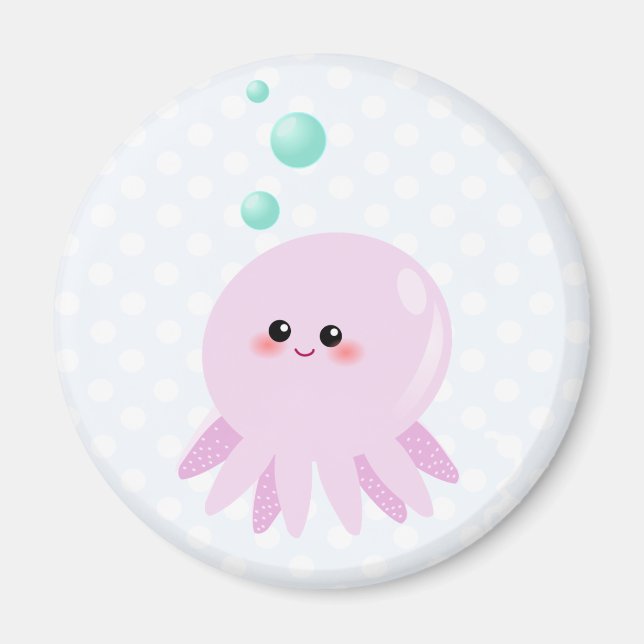 Niedlicher Oktopus-Cartoon Magnet (Vorne)