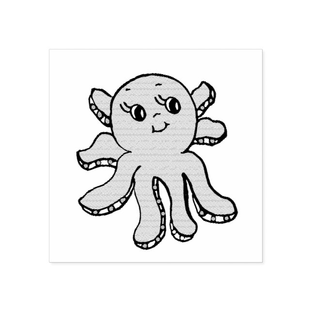Niedlicher Oktopus Gummistempel (Prägung)