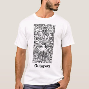 Niedlicher Oktopus in Meeresalgen T-Shirt