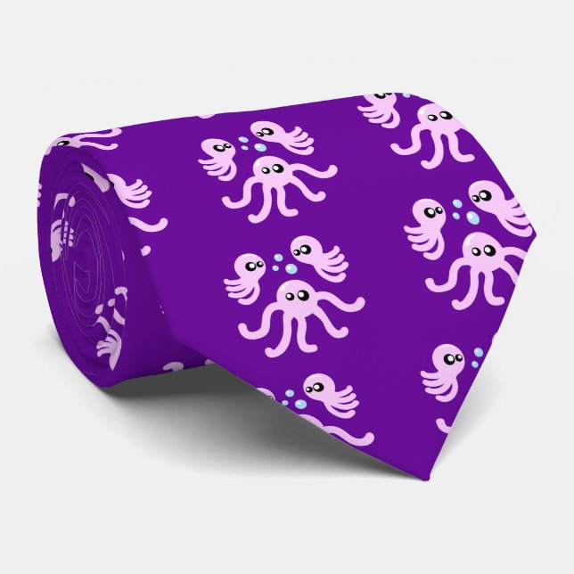 Niedlicher Oktopus Krawatte (Gerollt)