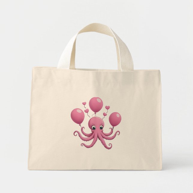 Niedlicher Oktopus Mini Stoffbeutel (Vorne)