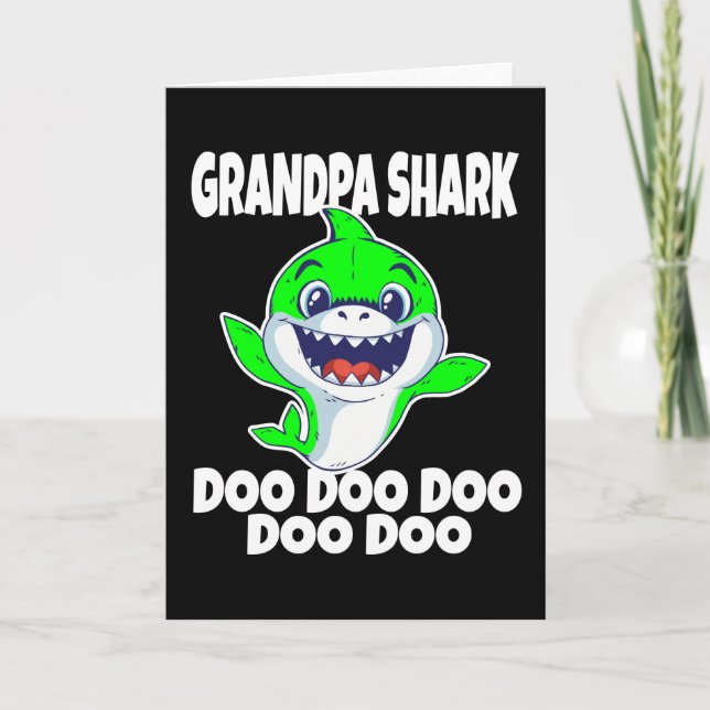Niedlicher Opa Shark Doo Doo Doo Karte (Vorderseite)