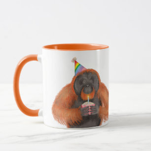 Niedlicher Orang-Utan Geburtstag personalisierter  Tasse