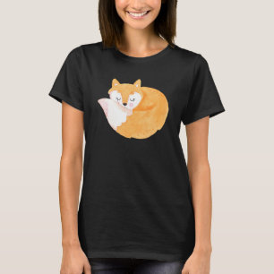 Niedlicher Orange Fox Vintage Aquarellfärbung Tier T-Shirt