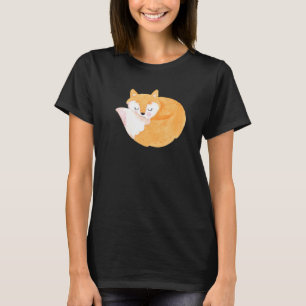 Niedlicher Orange Fox Vintage Aquarellfärbung Tier T-Shirt