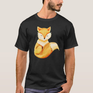 Niedlicher Orange Fox Vintage Aquarellfärbung Tier T-Shirt