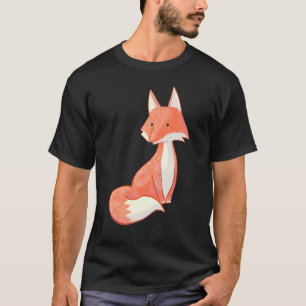 Niedlicher Orange Fox Vintage Aquarellfärbung Tier T-Shirt