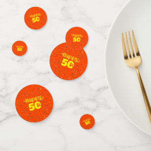 NIEDLICHER ORANGE-Geburtstag Konfetti
