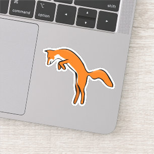 Niedlicher Orange Leaping Fox Aufkleber