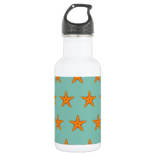 Niedlicher Orange Starfish Cartoon Edelstahlflasche