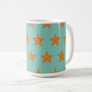 Niedlicher Orange Starfish Cartoon Kaffeetasse