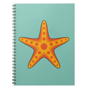 Niedlicher Orange Starfish Cartoon Notizblock