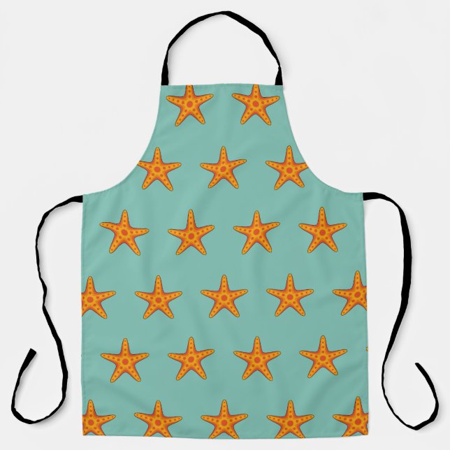 Niedlicher Orange Starfish Cartoon Schürze (Vorderseite)