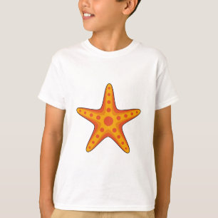 Niedlicher Orange Starfish Cartoon T-Shirt