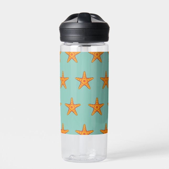 Niedlicher Orange Starfish Cartoon Trinkflasche (Vorderseite)