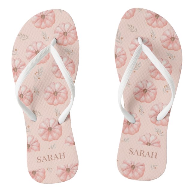 Niedlicher Orangefarbener Kürbisfall Flip Flops (Fußbett)