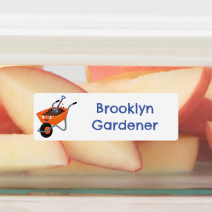 Niedlicher Orangenbarren-Cartoon personalisiert Etiketten