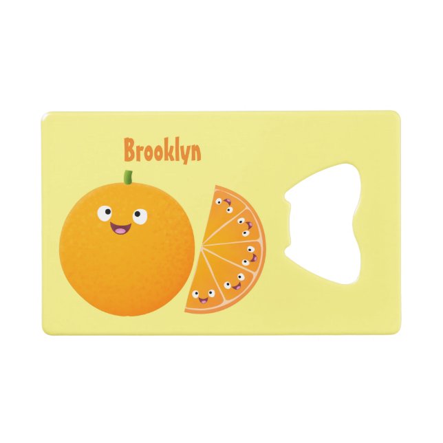 Niedlicher Orangenfrucht-Cartoon Geldbeutel Flaschenöffner (Vorderseite (Horizontal))