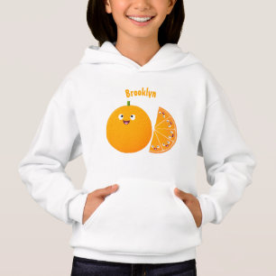 Niedlicher Orangenfrucht-Cartoon Hoodie