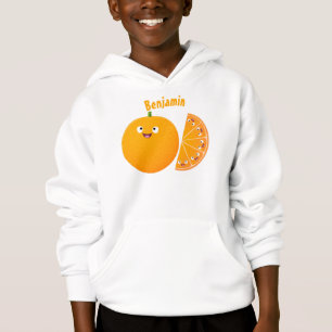 Niedlicher Orangenfrucht-Cartoon Hoodie