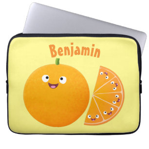 Niedlicher Orangenfrucht-Cartoon Laptopschutzhülle