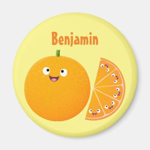 Niedlicher Orangenfrucht-Cartoon Magnet
