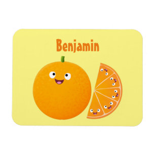 Niedlicher Orangenfrucht-Cartoon Magnet
